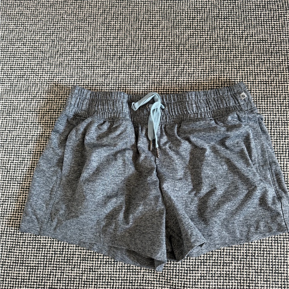 Marika Heather Gray Athletic Shorts with Light Blue Drawstring